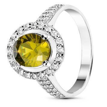 Серебряное кольцо с фианитом перидот Маргарет, 16, 50.3, 4.30