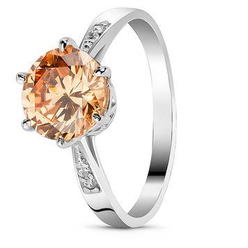 Серебряное кольцо с фианитом шампань Илона, 16, 50.3, 2.30