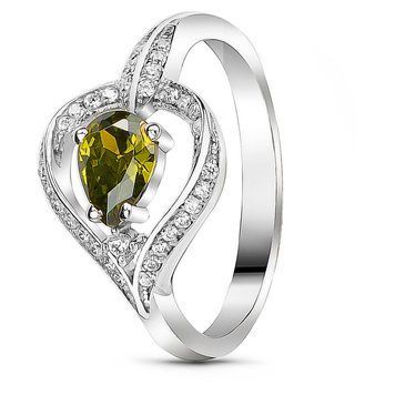 Серебряное кольцо с фианитом перидот Ясмин, 16, 50.3, 2.95