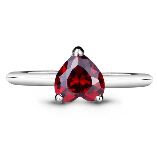 Серебряное кольцо с красным фианитом Агния, 19, 59.1, 1.90