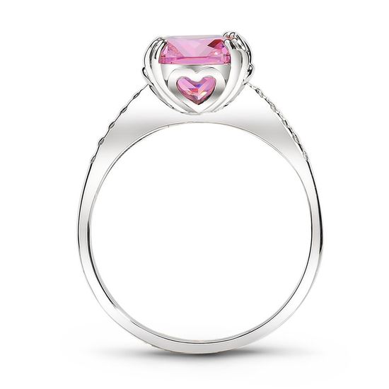 Серебряное кольцо с розовым фианитом Мадонна, 3.35