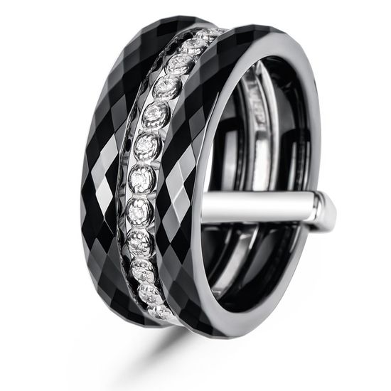 Серебряное кольцо с керамикой и фианитами Орлеан, 6.39