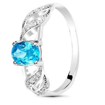 Серебряное кольцо с голубым фианитом Бубочка, 16, 50.3, 2.23