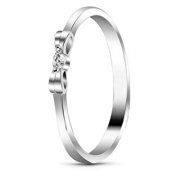 Серебряное кольцо с фианитами Бантик, 16.5, 51.5, 1.08