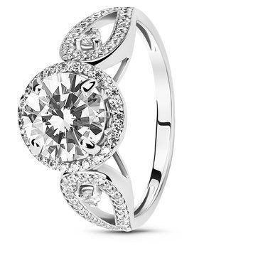 Серебряное кольцо с фианитами Янтарь, 16, 50.3, 3.50