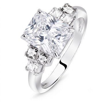 Серебряное кольцо с фианитами Беатриса, 17, 52.8, 4.54