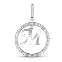 Серебряная большая буква "М"