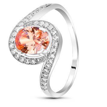 Серебряное кольцо с фианитом шампань Бэлла, 16, 50.3, 2.40