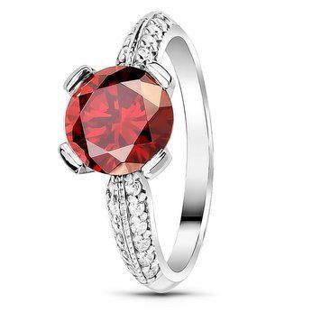 Серебряное кольцо с красным фианитом Лайза, 16, 50.3, 2.70