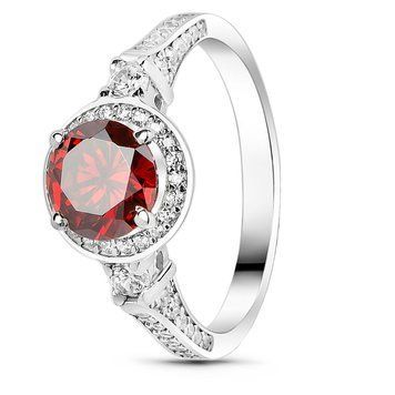 Серебряное кольцо с красным фианитом Вдохновение, 16, 50.3, 2.62