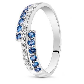 Серебряное кольцо с синим фианитом Ива, 16, 50.3, 1.87