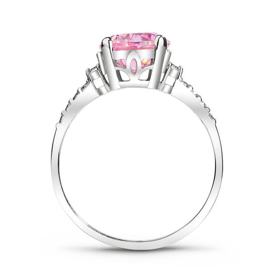 Серебряное кольцо с розовым фианитом Натали, 15.5, 47.8, 2.20