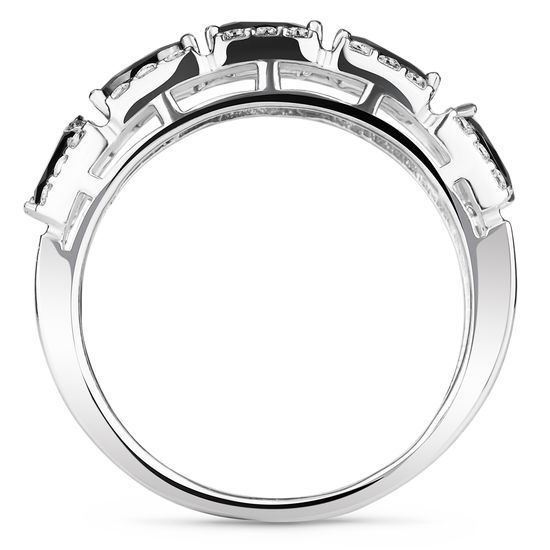 Серебряное кольцо с черным фианитом Мадейра, 16.5, 51.5, 5.03