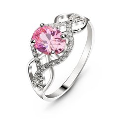 Серебряное кольцо с розовым фианитом Винтаж, 17.5, 54.5, 2.20