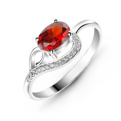Серебряное кольцо с красным фианитом Феерия, 18, 56.6, 1.87