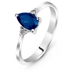 Серебряное кольцо с синим фианитом Пенелопа, 19, 59.1, 1.18