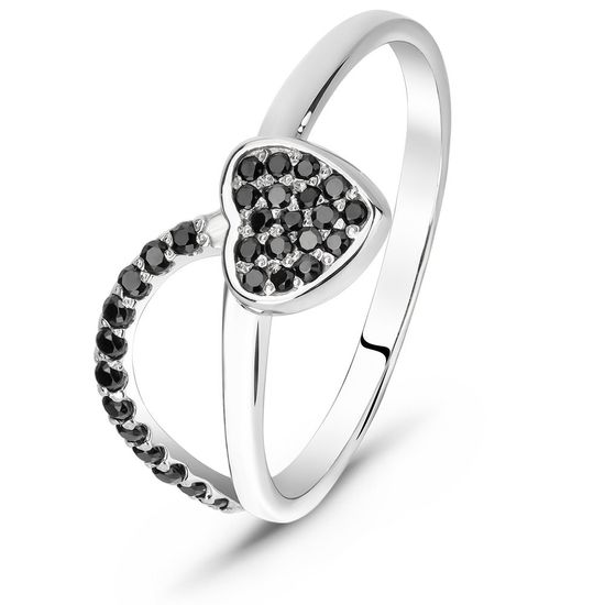Серебряное кольцо с черным фианитом Ruvas fashion, 16, 50.3, 1.80