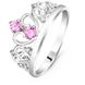 Серебряное кольцо с розовым фианитом Корона, 15.5, 47.8, 2.40