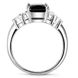 Серебряное кольцо с черным фианитом К1163ЦЧ, 4.36