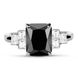 Серебряное кольцо с черным фианитом К1163ЦЧ, 17, 52.8, 4.36