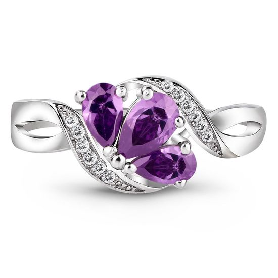 Серебряное кольцо с фиолетовым фианитом Наири, 15, 46.5, 2.70
