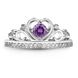 Серебряное кольцо с фиолетовым фианитом Корона, 15.5, 47.8, 2.30