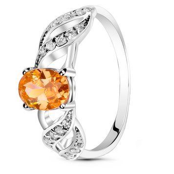 Серебряное кольцо с фианитом шампань Бубочка, 16, 50.3, 2.23