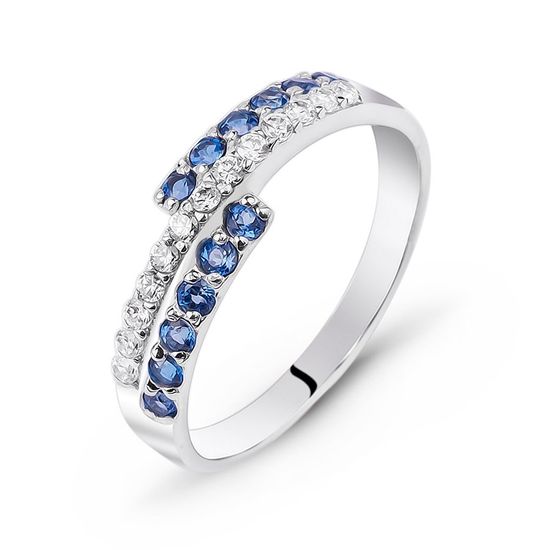 Серебряное кольцо с синим фианитом Ива, 1.87