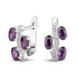Серебряные серьги с фиолетовыми фианитами Виноград