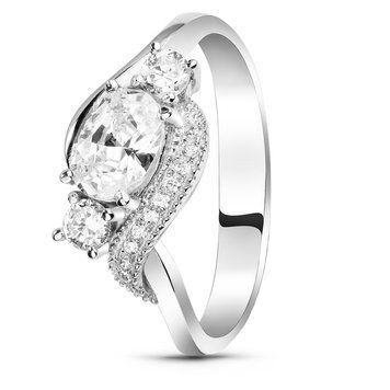 Серебряное кольцо с фианитами Цунами, 16, 50.3, 2.52