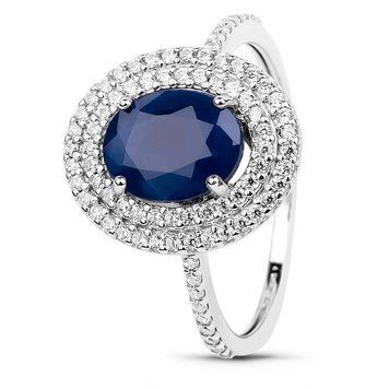 Серебряное кольцо с сапфиром Камелия ПДК66С 16р.