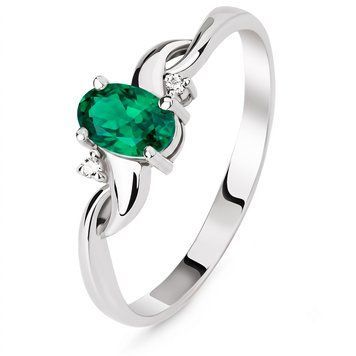 Серебряное кольцо с изумрудом нано Анабель, 16, 50.3, 1.63