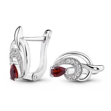 Серебряные серьги с гранатом Ландыш ПДС105Г