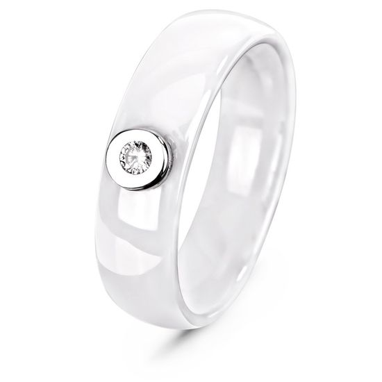 Серебряное кольцо с керамикой и фианитами Йоркшир, 18.5, 57.8, 4.27