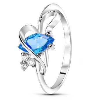 Серебряное кольцо с голубым фианитом Ария, 16, 50.3, 1.48