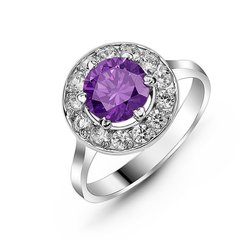 Серебряное кольцо с фиолетовым фианитом Луна, 16.5, 51.5, 3.30