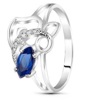 Серебряное кольцо с синим фианитом Камила, 16.5, 51.5, 2.31