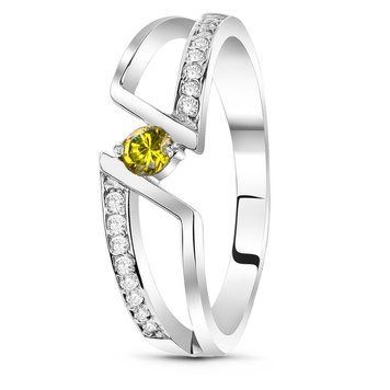 Серебряное кольцо с фианитом перидот Гармония, 17, 52.8, 2.17