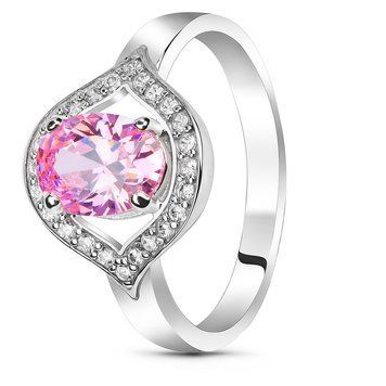 Серебряное кольцо с розовым фианитом Батист, 16, 50.3, 2.35