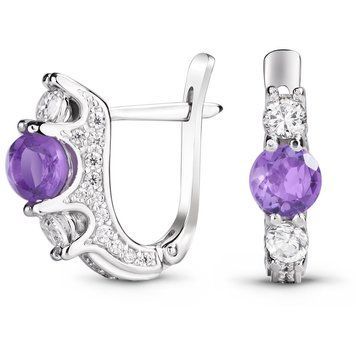 Серебряные серьги с аметистом Вивальди БС110АМ