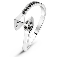 Серебряное кольцо с черным фианитом Ruvas fashion, 17, 52.8, 1.92