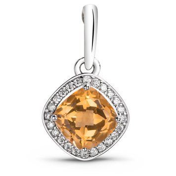 Серебряная подвеска с цитрином Кристалл, 1.55
