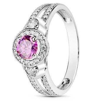 Серебряное кольцо с фиолетовым фианитом Кира, 16, 50.3, 2.30