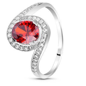 Серебряное кольцо с красным фианитом Бэлла, 16, 50.3, 2.40