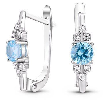 Серебряные серьги с топазом Джерси СС2257Т