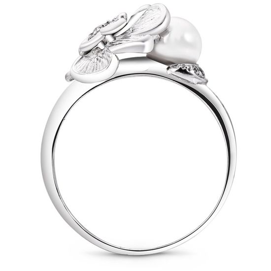 Серебряное кольцо с жемчугом Эльвира, 17, 52.8, 5.58